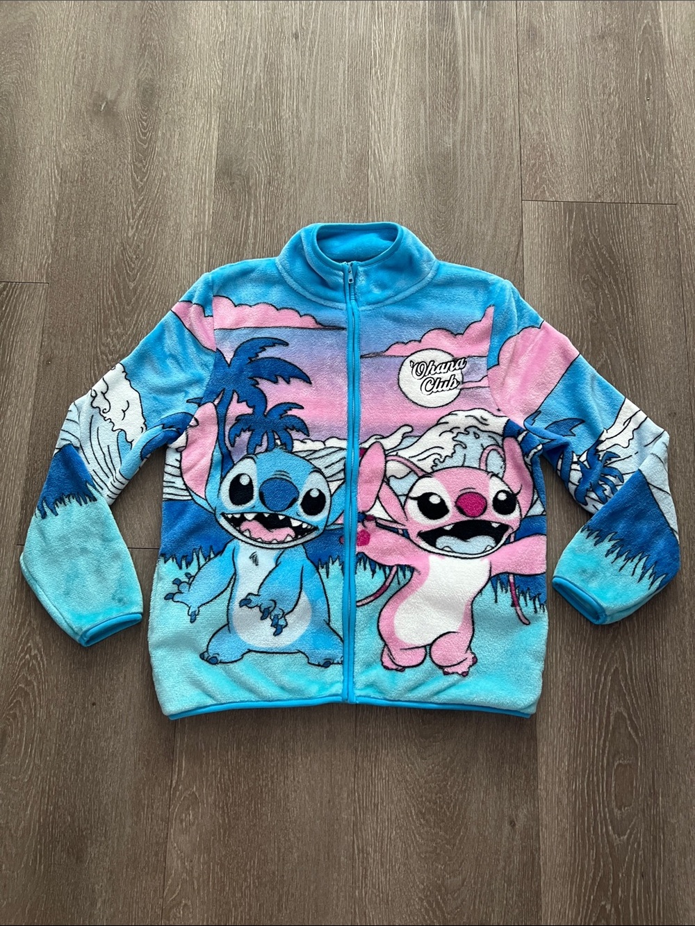 Disney Blue & Pink Stitch Fleece Zip Jacket